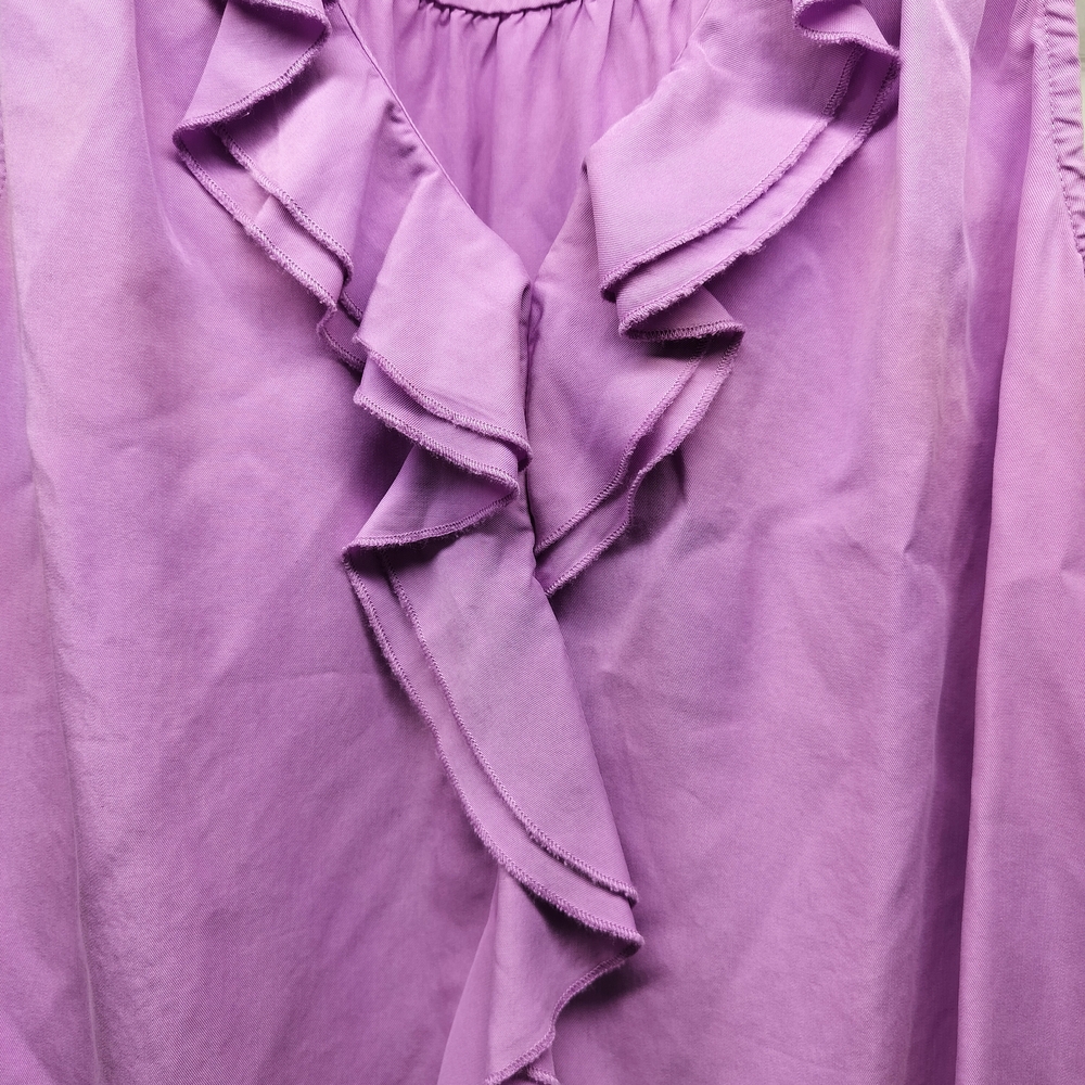 KUT From The Kloth Lavender Ruffle Blouse Womens Medium Boho Feminine Sleeveless - Picture 6 of 8